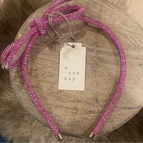 Pink Rhinestone Bow Headband A New Day NWT - Picture 4 of 7